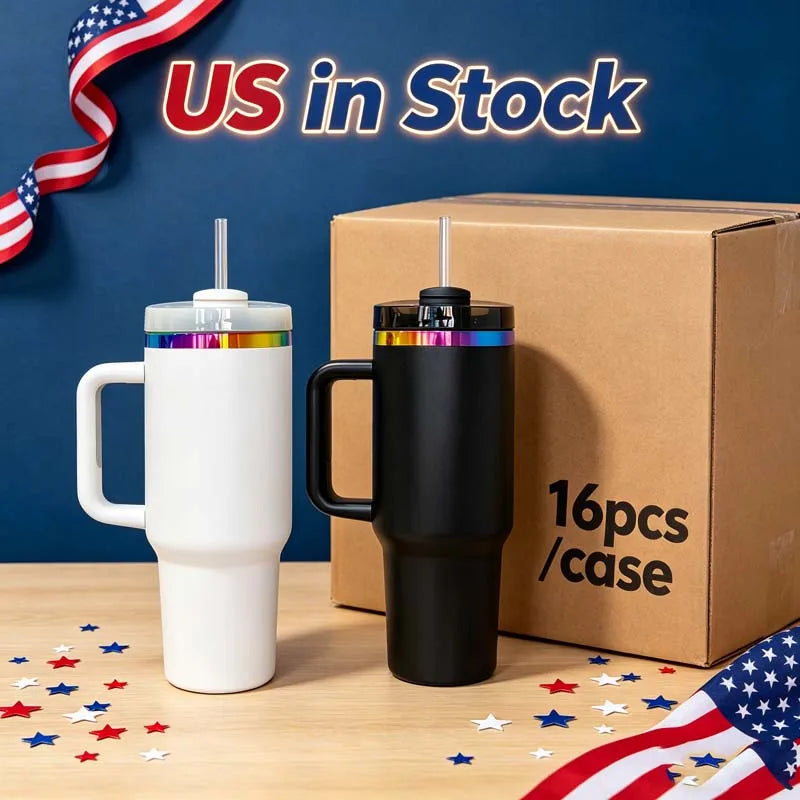 Us Warehouse 40 OZ Sparkle Rhinestone Dishwasher Safe Camping Gear 40OZ Tumbler Sublimation for Home Office Outdoor Daily Use