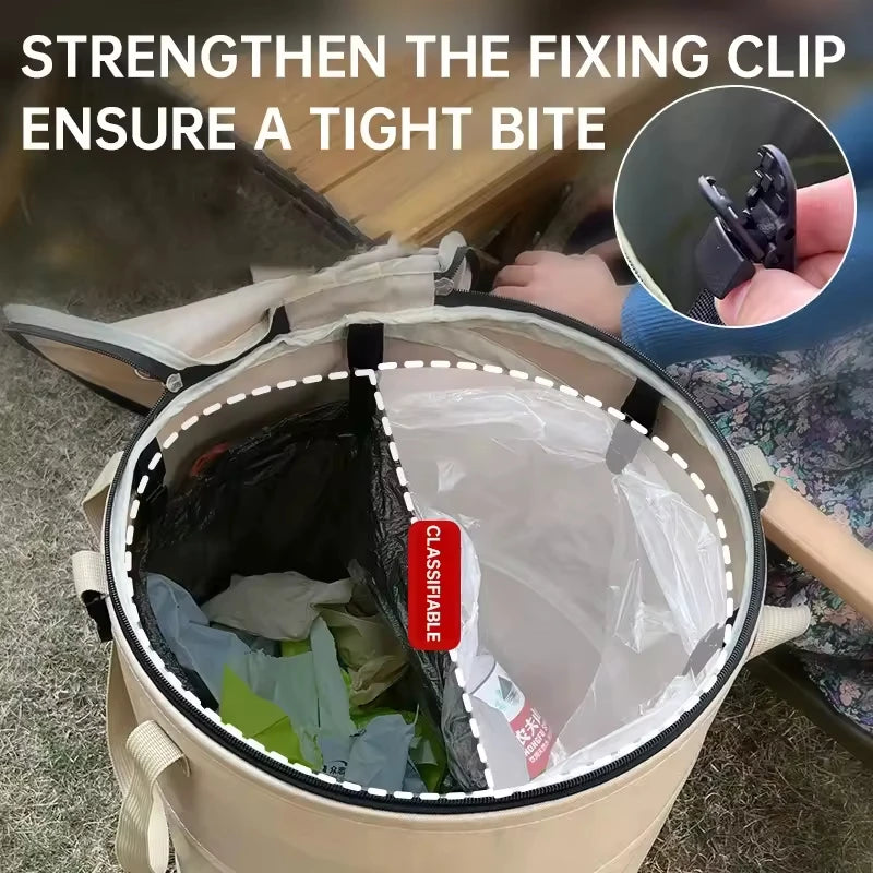 Portable Collapsible Pop-up Garden Trash Can, for Leaf Collection, Camping, Hiking & Picnic, Custom Available