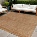 HMS 7' Rust Abstract Indoor Outdoor Area Rug Square Rustic Design for Indoors and Outdoors