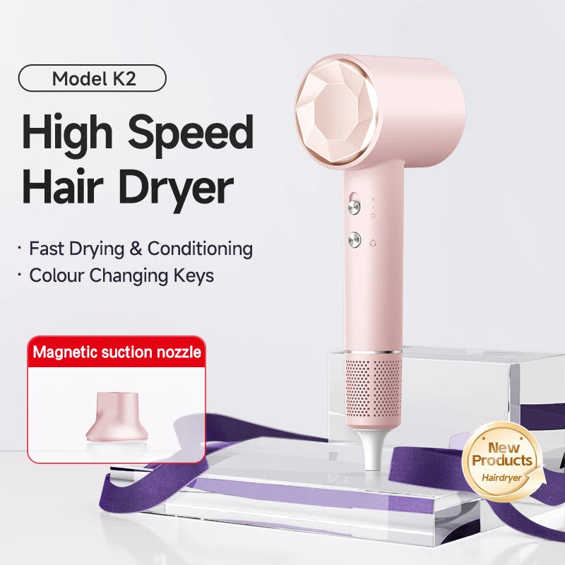 Professional Quality Plastic Hair Dryer High-Speed DC Motor Ionic Feature Hot Heat Settings for Hotels Outdoors Household Use