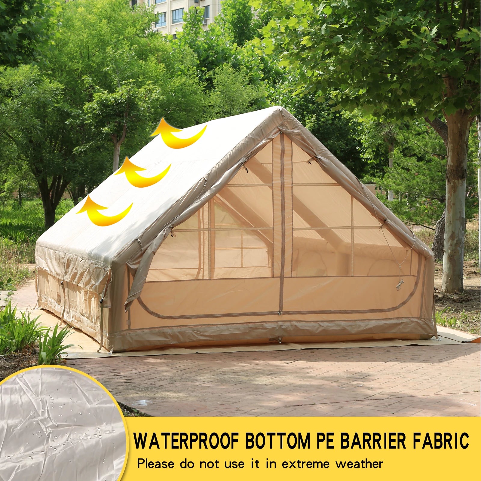 Tent Outdoor Portable Camping Family Large Space Windproof Lightweight Rainproof for Multiple People