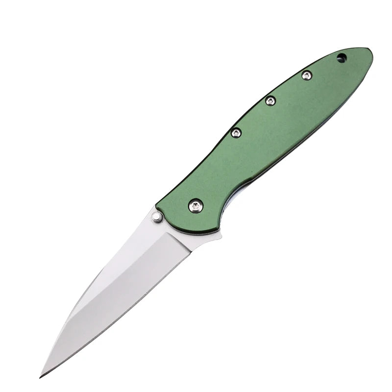 LEEK 1660 Polychrome Survival EDC Folding Knife Wilderness Camping Aluminum Alloy Handle Stainless Steel Blade for Hiking