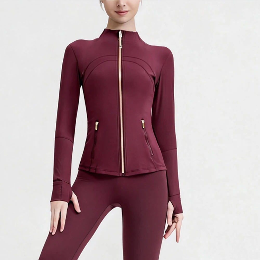 USA OverSea Fast Shipping Pro Compression Winter Yoga Jacket | High-Quality Thermal Slim Fit with Stand Collar for Gym & Outdoor