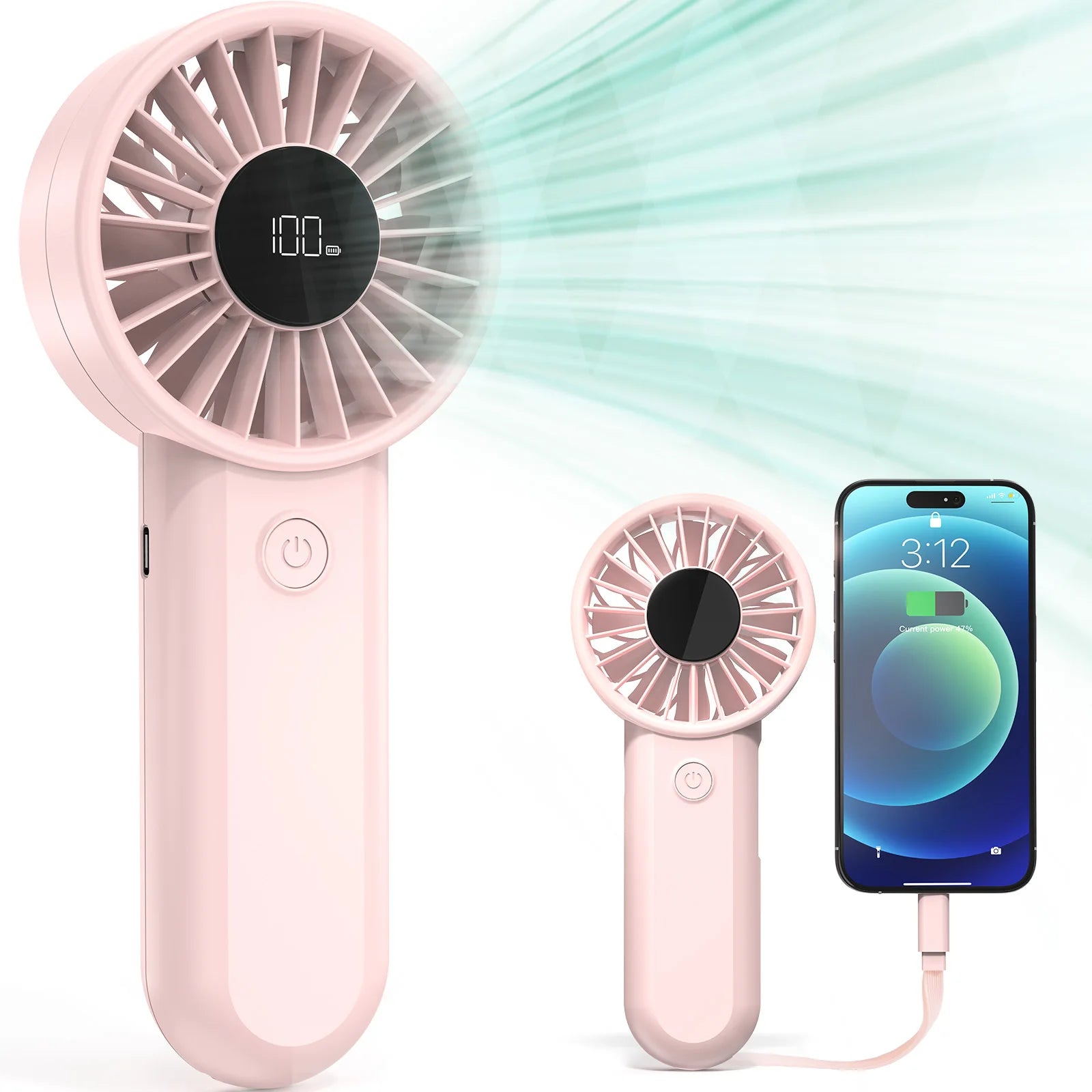 Bulk Order 2-in-1 Handheld Fan Power Bank, 3000mAh Rechargeable Multifunction Fan for Wholesale