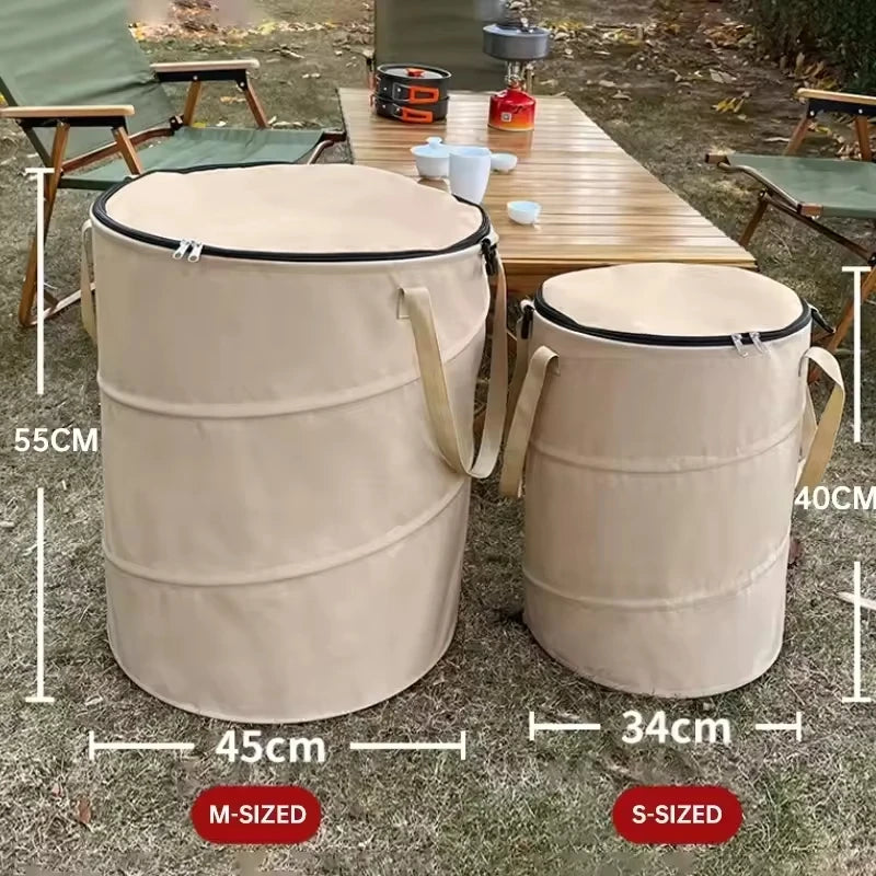Portable Collapsible Pop-up Garden Trash Can, for Leaf Collection, Camping, Hiking & Picnic, Custom Available