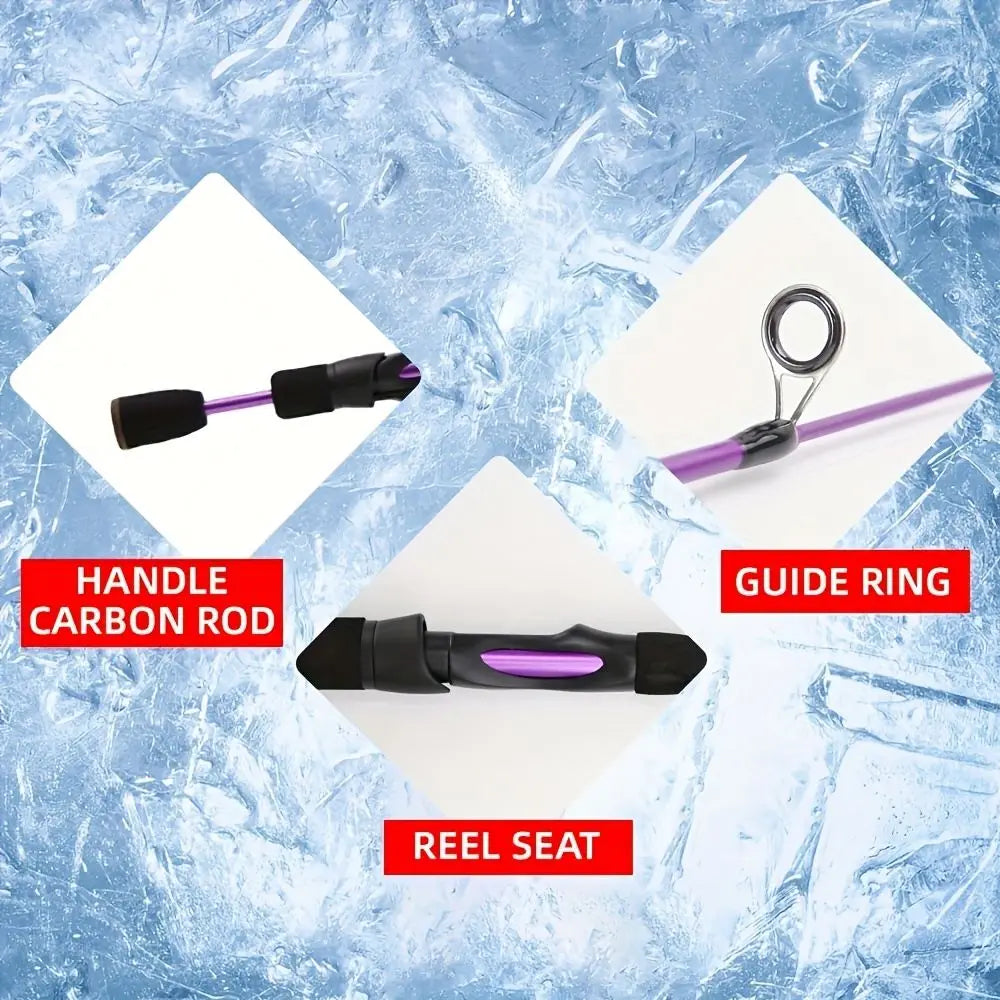 Topline Tackle Best Budget 4 Section Spinning Pole With Reel Combo Full Set Powerful Ice Fishing Rod Combo