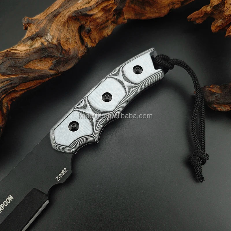 Outdoor Multifunctional Full Handle D2 Steel EDC Knife Climbing Rescue Tool 4.89mm Thick Industrial Camping Anti-Slip OEM