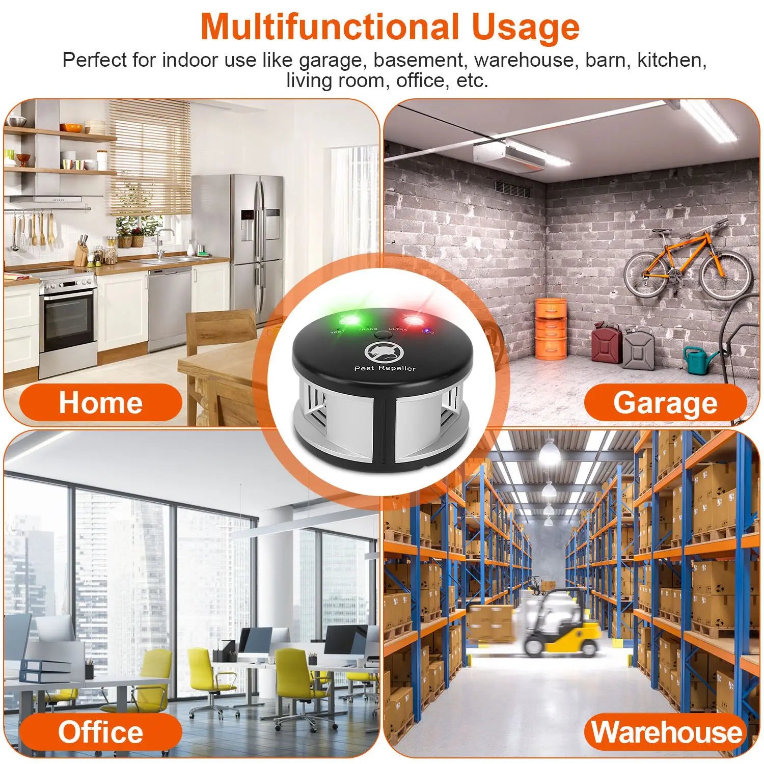 Comprehensive Ultrasonic Pest Repeller Electronic Plug-in Pest Control Mouse Chaser Blocker Repellent Deterrent