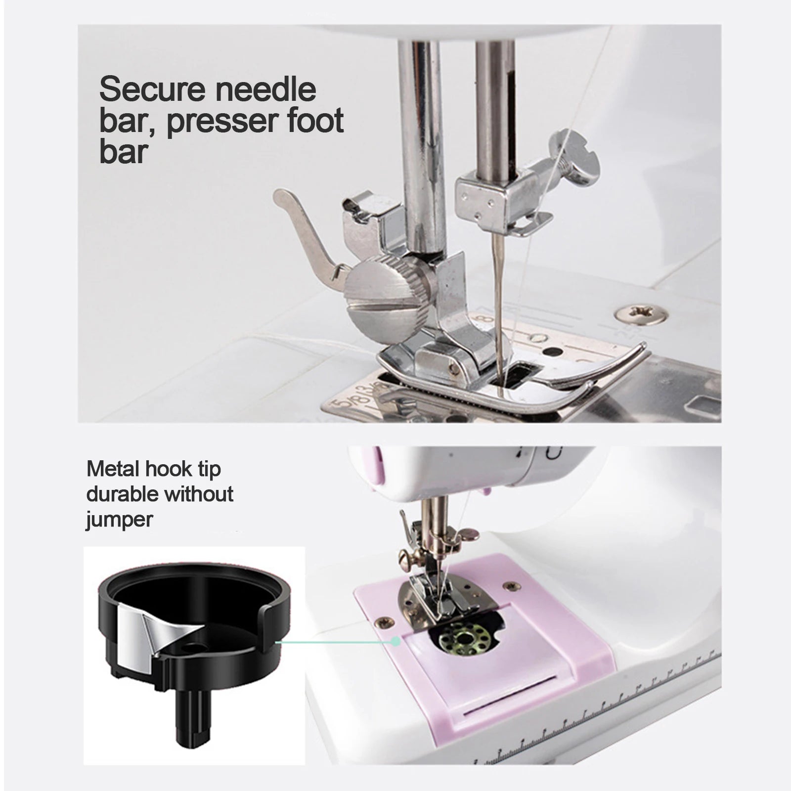 505A 12-Stitches Electric Sewing Machine Mini Household Double Thread Sewing Machine 11pcs Presser Feet 97pcs Sewing Kit EU 220V
