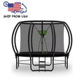 Zoshine 12FT Round Trampoline with Enclosure Net and Non-slip Ladder Curved Pole Heavy Duty Trampoline in Stock