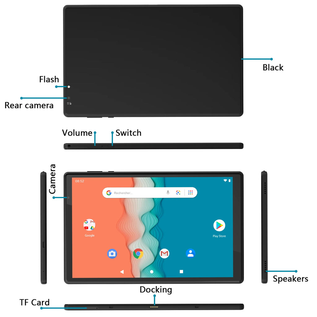 New Product 10.1 Inch SC9863A Octa Core Tablet 2in1 PC Docking Keyboard Case 2.0GHz 3GB Memory Capacity for Business Networking