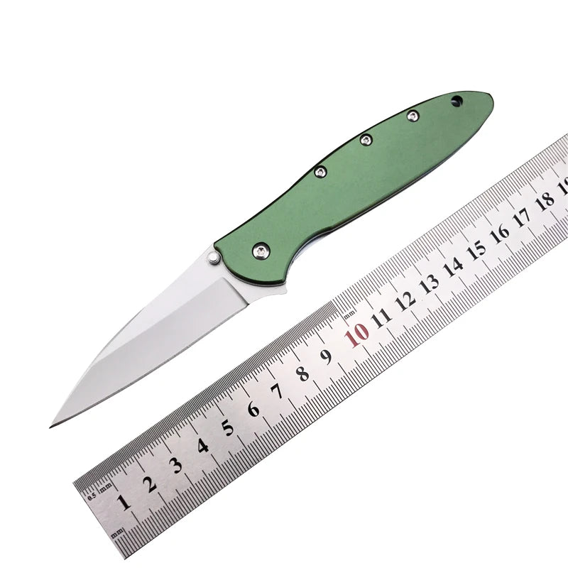 LEEK 1660 Polychrome Survival EDC Folding Knife Wilderness Camping Aluminum Alloy Handle Stainless Steel Blade for Hiking