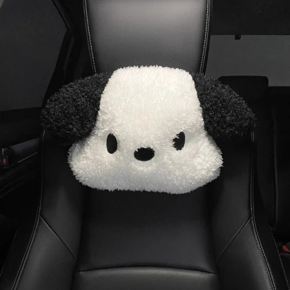Internet-Famous Dog Car Winter Headrests (1 Pcs ) – Plush Neck-Protective Style, for Ladies, Adds Cuteness to Interior