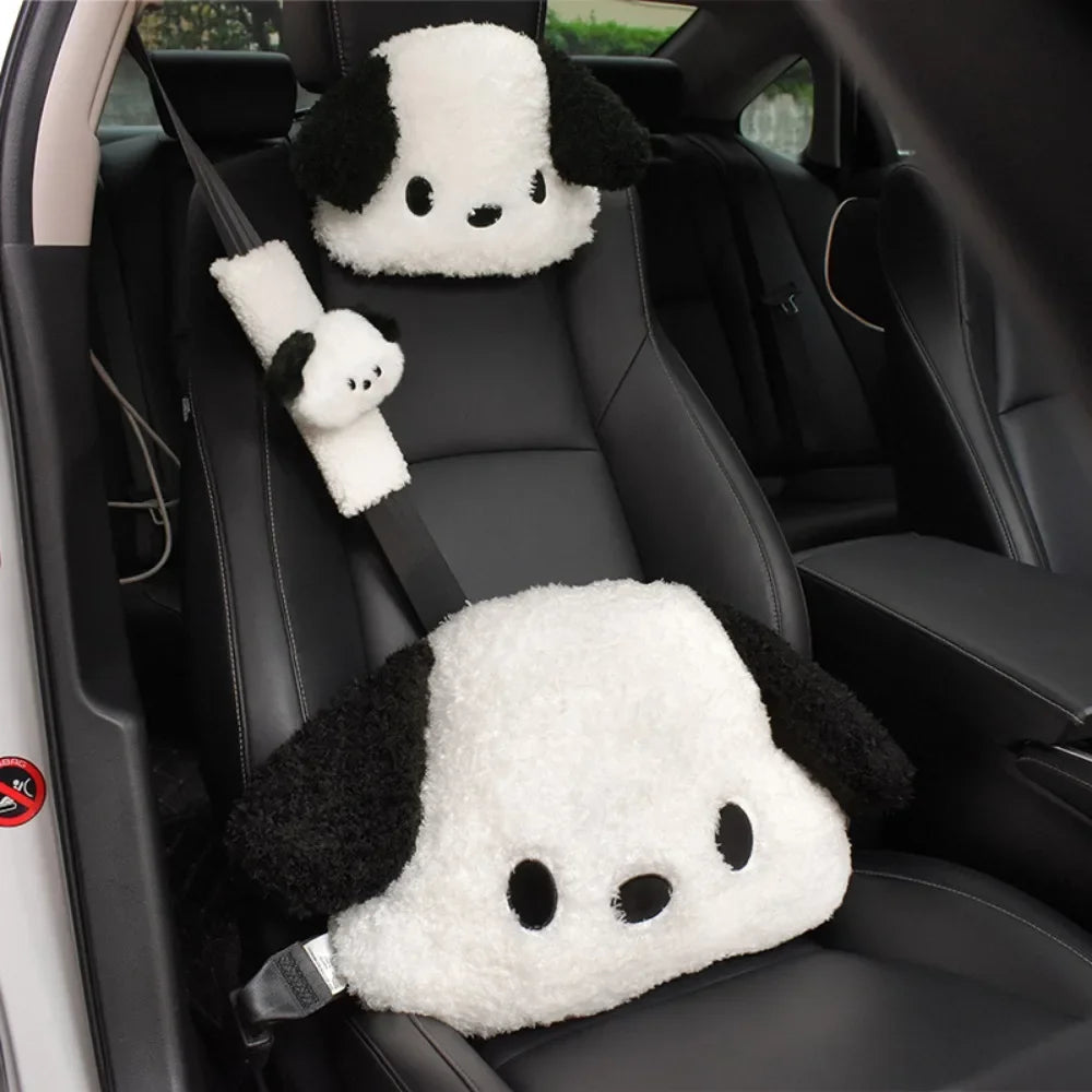 Internet-Famous Dog Car Winter Headrests (1 Pcs ) – Plush Neck-Protective Style, for Ladies, Adds Cuteness to Interior