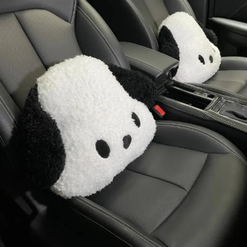 Internet-Famous Dog Car Winter Headrests (1 Pcs ) – Plush Neck-Protective Style, for Ladies, Adds Cuteness to Interior