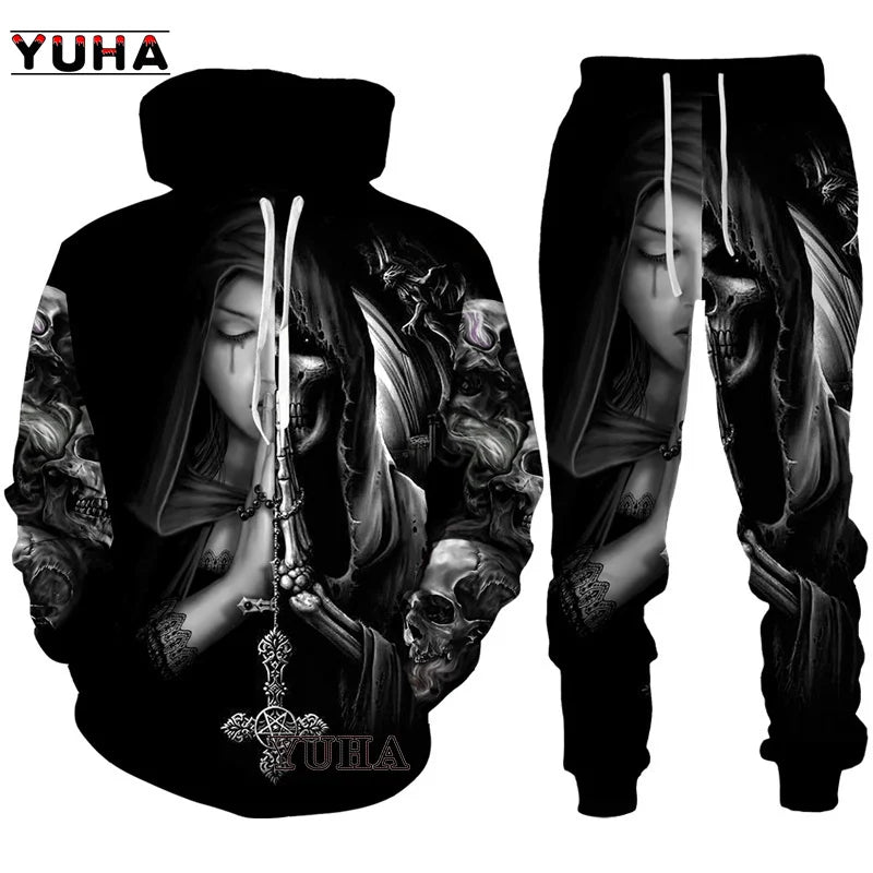 Animals Wolf /Raccoon/Cat Men Hoodies 3D Graphic Front and Back Pullover Tops Casual Sweatshirts Harajuku Clothing