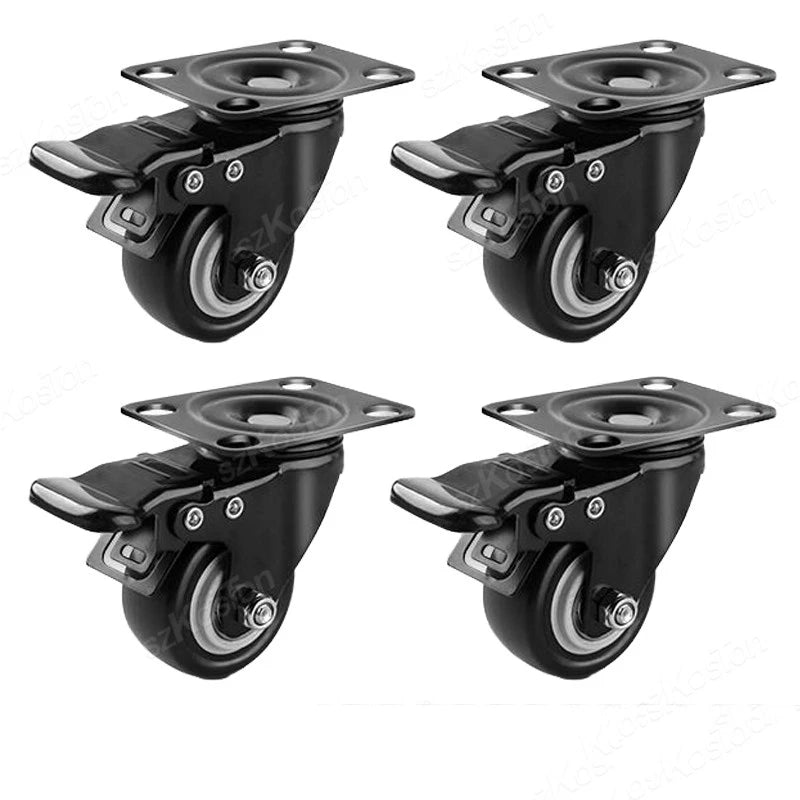 Heavy Duty Casters PP Wheels Rollers For Furniture Wheel Caster Wheels 360° Caster Wheel Industrial With Brake 1.5/2 Inch