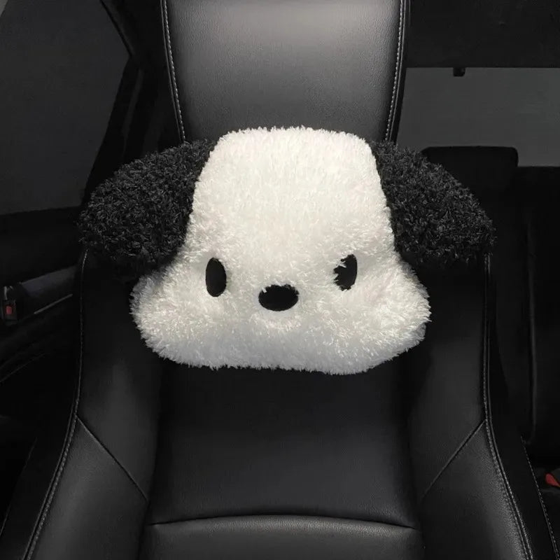 Internet-Famous Dog Car Winter Headrests (1 Pcs ) – Plush Neck-Protective Style, for Ladies, Adds Cuteness to Interior
