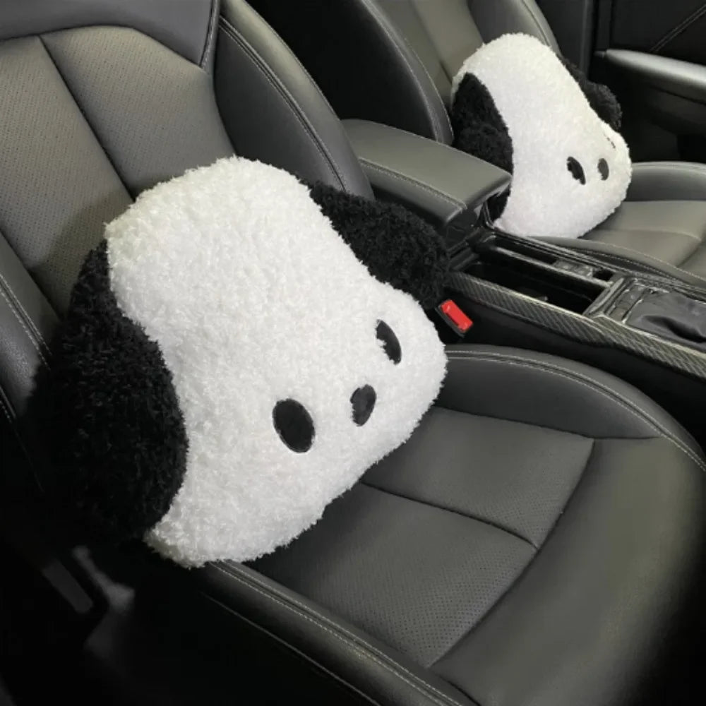 Internet-Famous Dog Car Winter Headrests (1 Pcs ) – Plush Neck-Protective Style, for Ladies, Adds Cuteness to Interior