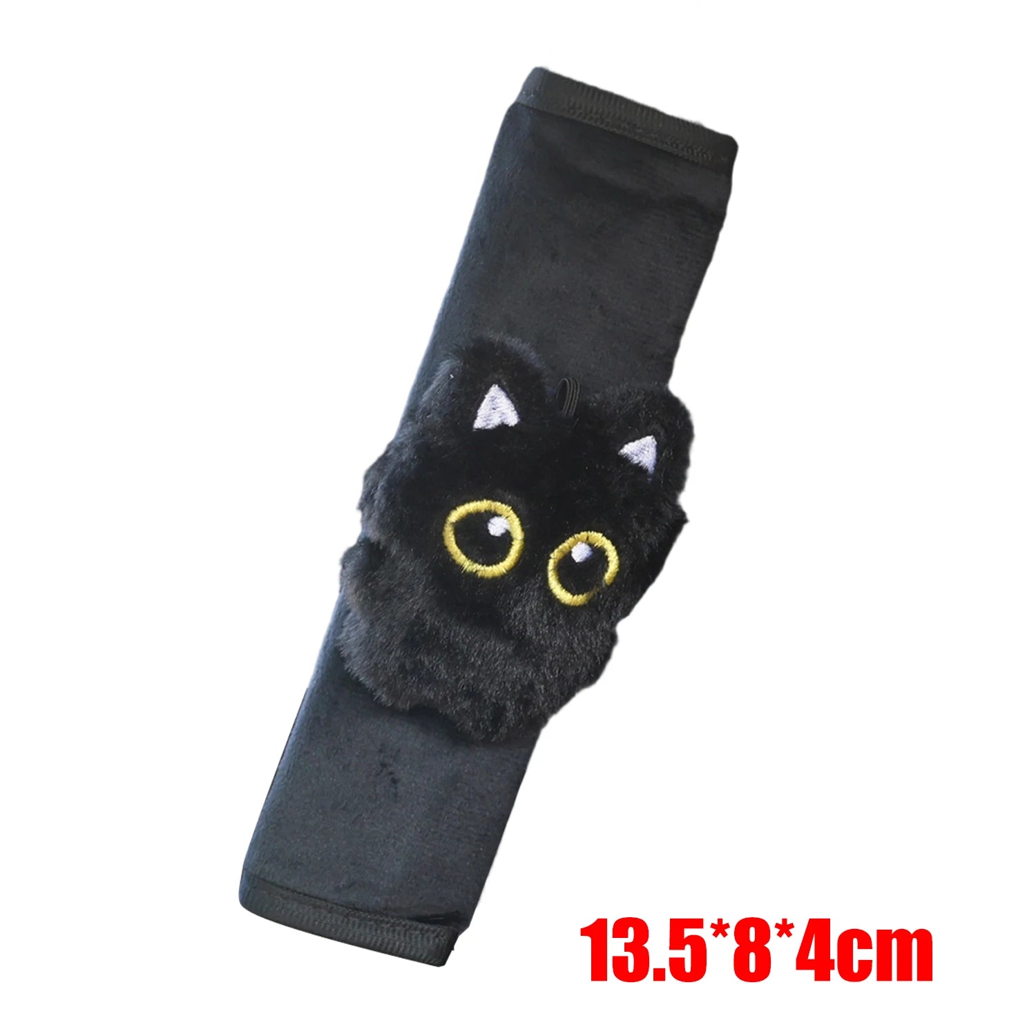 New Black Cat Plush Seat Belt Cover Cute Animal Car Shoulder Pad Pillow for Women Safety Belt Protector Gift for Cat Lovers