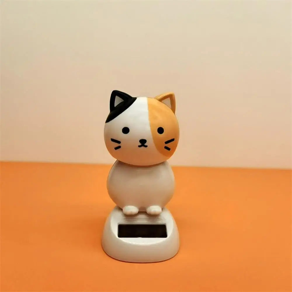 Solar Shaking Cat Car Decoration Cartoon Cat Toy Dashboard Decorations Solar Shaking Head Doll Black Cat Small Gadget Decor