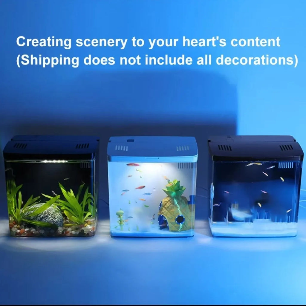 Fish Tank Living Room Small Mini Douyu Tank Household Tabletop Ecological Tank Self Circulating Back Filter Goldfish Tank