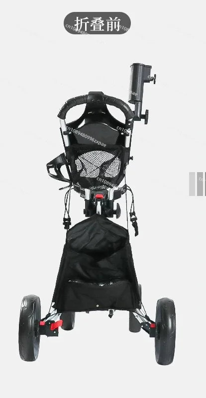 Golf four-wheel ball chartered car competition trolley foldable with brake kettle rack