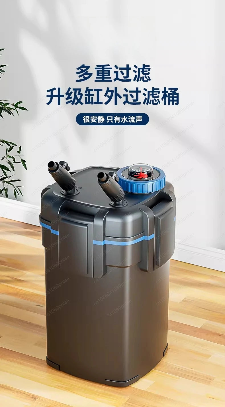 Fish Tank Toilet Filter System . External Canister Filter with Silent Pump, Aquarium Bio Filtration for Freshwater & Saltwater