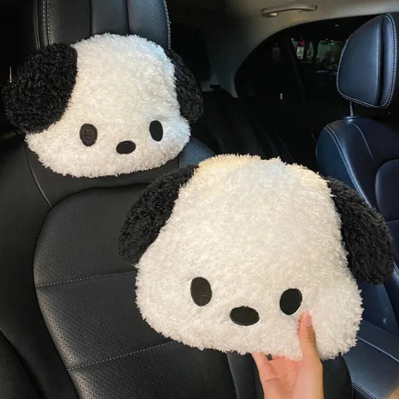 Internet-Famous Dog Car Winter Headrests (1 Pcs ) – Plush Neck-Protective Style, for Ladies, Adds Cuteness to Interior
