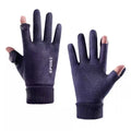 Men's Cycling Gloves Suede Warm Winter Autumn Driving Fleece Gloves Touch-Screen Soft Flip-Top Windproof Run Anti-Slip Gloves