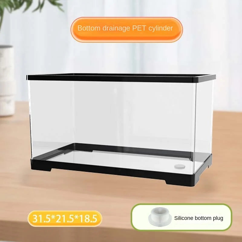Fish Tank Ecologic Aquarium Turtle Tank Lighting Filter Amphibians Open Breeding Box Bottom Drainage Watertank Ecosystem