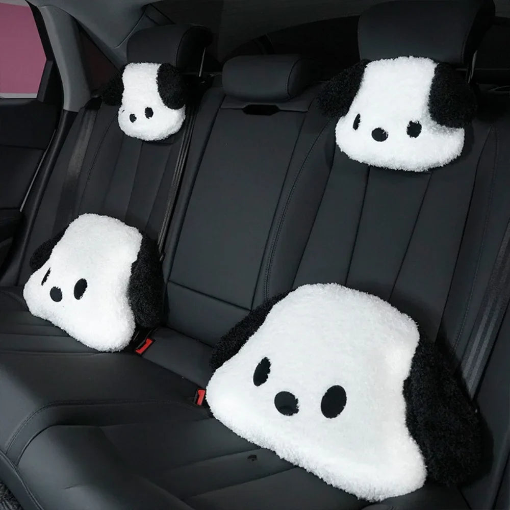 Internet-Famous Dog Car Winter Headrests (1 Pcs ) – Plush Neck-Protective Style, for Ladies, Adds Cuteness to Interior