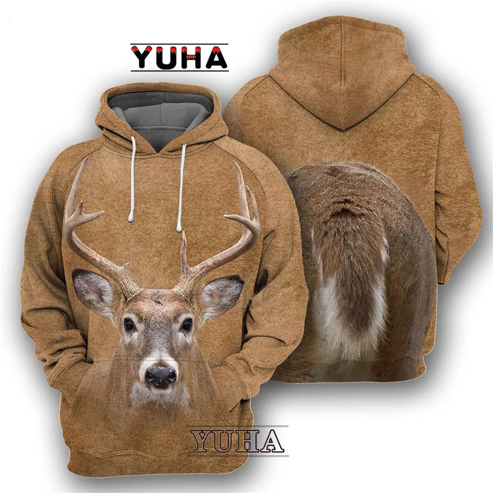 Animals Wolf /Raccoon/Cat Men Hoodies 3D Graphic Front and Back Pullover Tops Casual Sweatshirts Harajuku Clothing