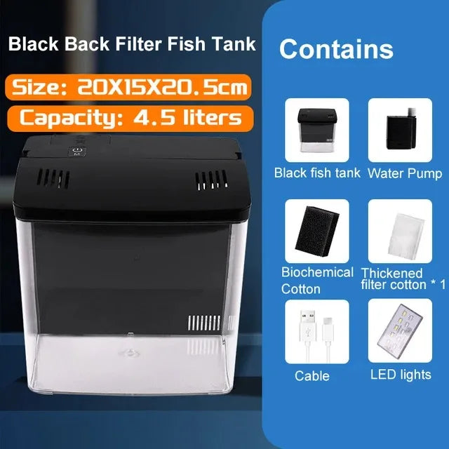 Fish Tank Living Room Small Mini Douyu Tank Household Tabletop Ecological Tank Self Circulating Back Filter Goldfish Tank