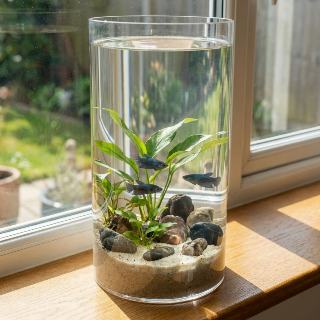 Acrylic hydroponic plant fish tank, high-definition and lightweight cylindrical fish tank, suitable for hydroponic aquatic plant