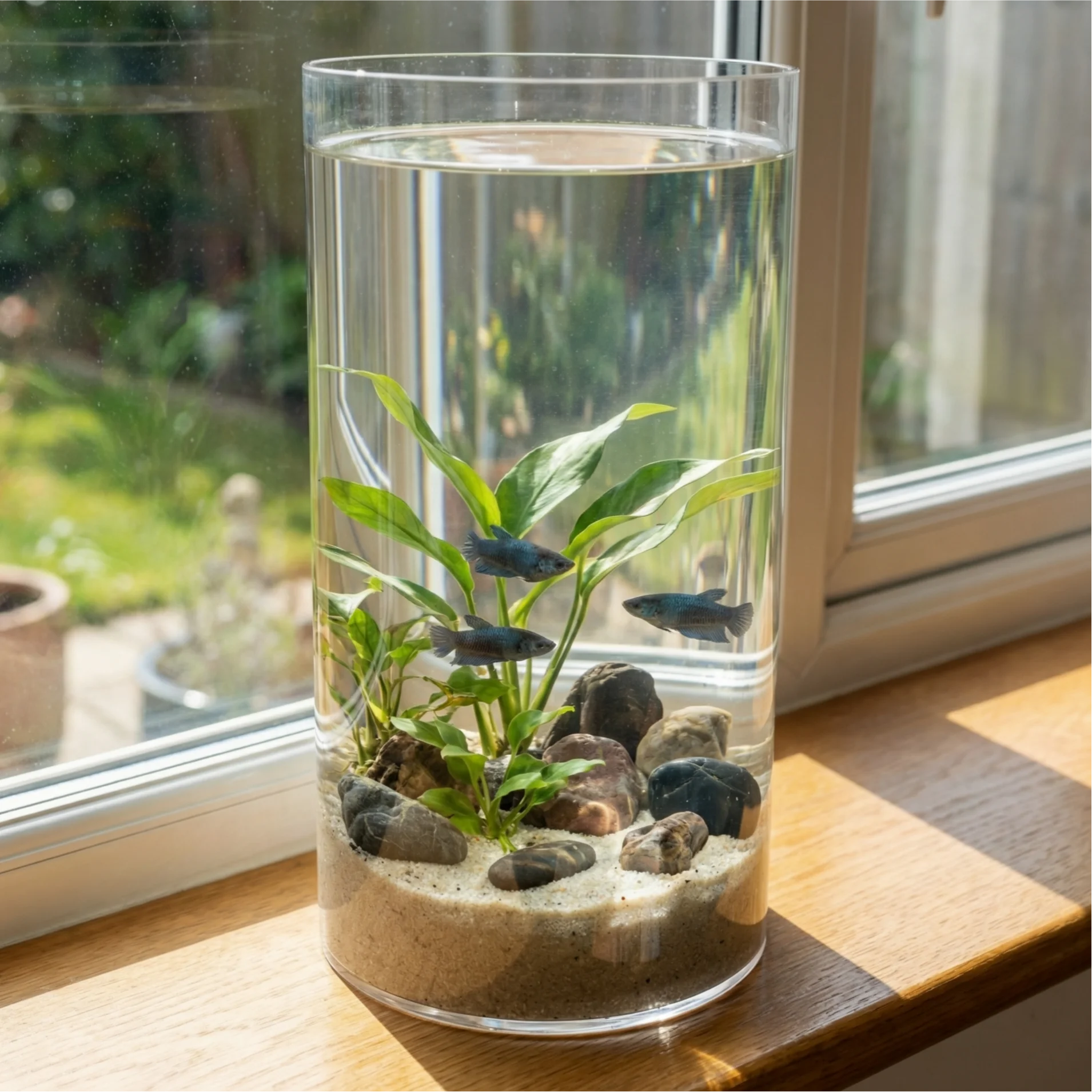 Acrylic hydroponic plant fish tank, high-definition and lightweight cylindrical fish tank, suitable for hydroponic aquatic plant