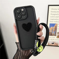 3D Love Heart Wrist Chain Phone Case For Xiaomi Mi POCO X6 Pro X5 X3 NFC F6 M6 Pro NFC POCO C65 C75 Silicone Strap Lanyard Cover