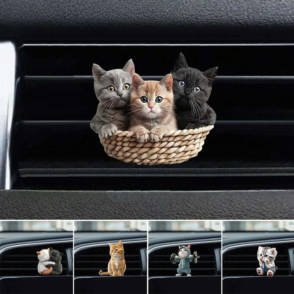 Cat Car Air Outlet Perfume Clips Air Outlet Aroma Diffuser Ventilation Clip Car Interior Decoration Car Air Freshener Diffuser