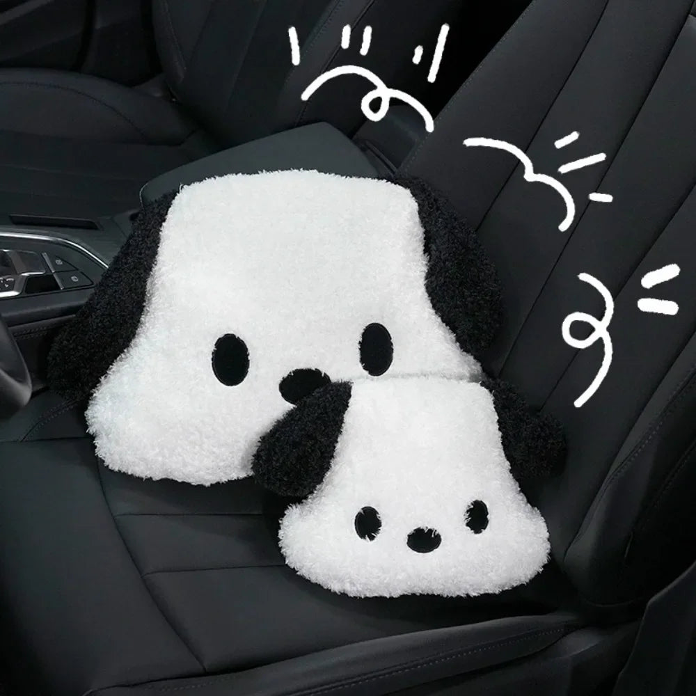 Internet-Famous Dog Car Winter Headrests (1 Pcs ) – Plush Neck-Protective Style, for Ladies, Adds Cuteness to Interior