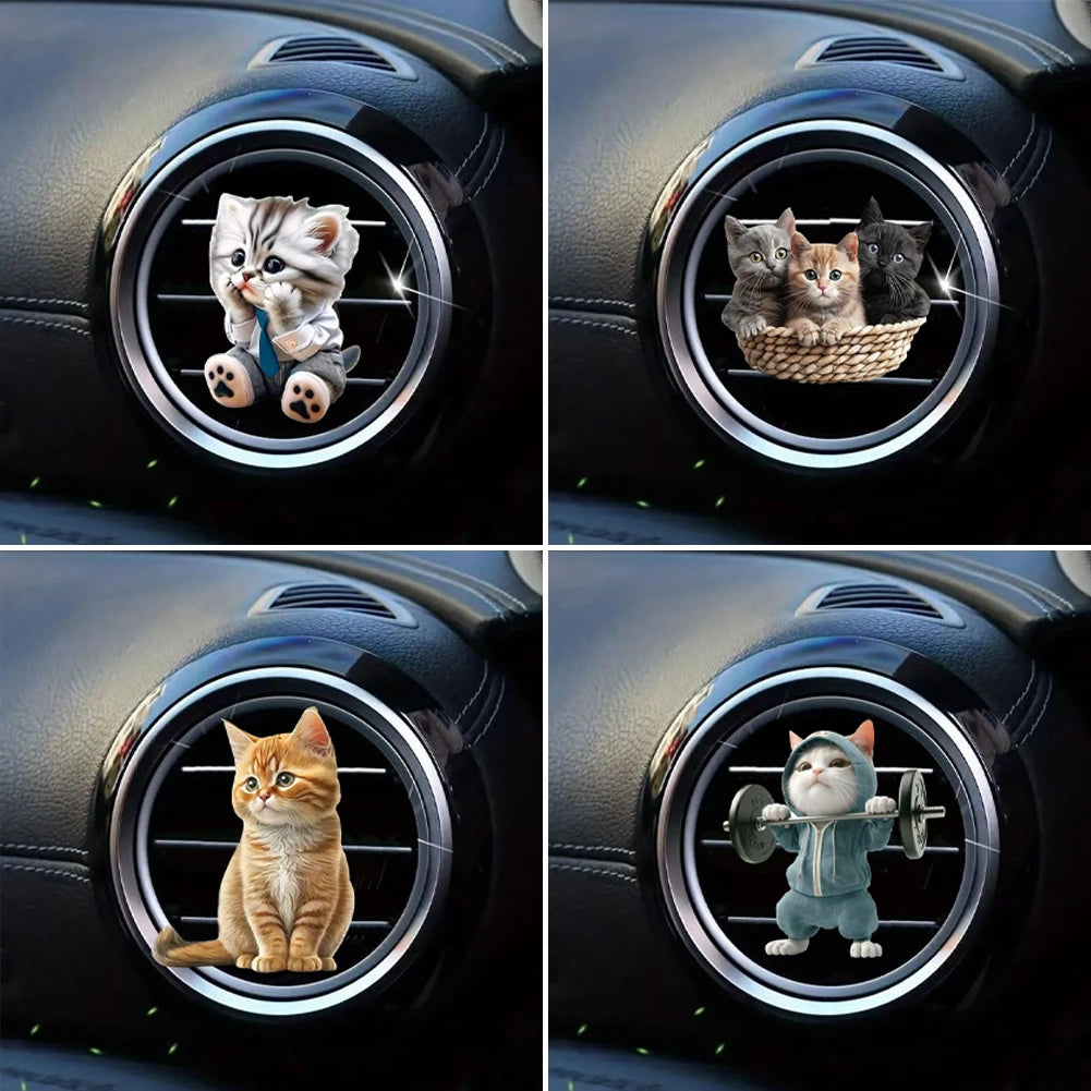 Cat Car Air Outlet Perfume Clips Air Outlet Aroma Diffuser Ventilation Clip Car Interior Decoration Car Air Freshener Diffuser
