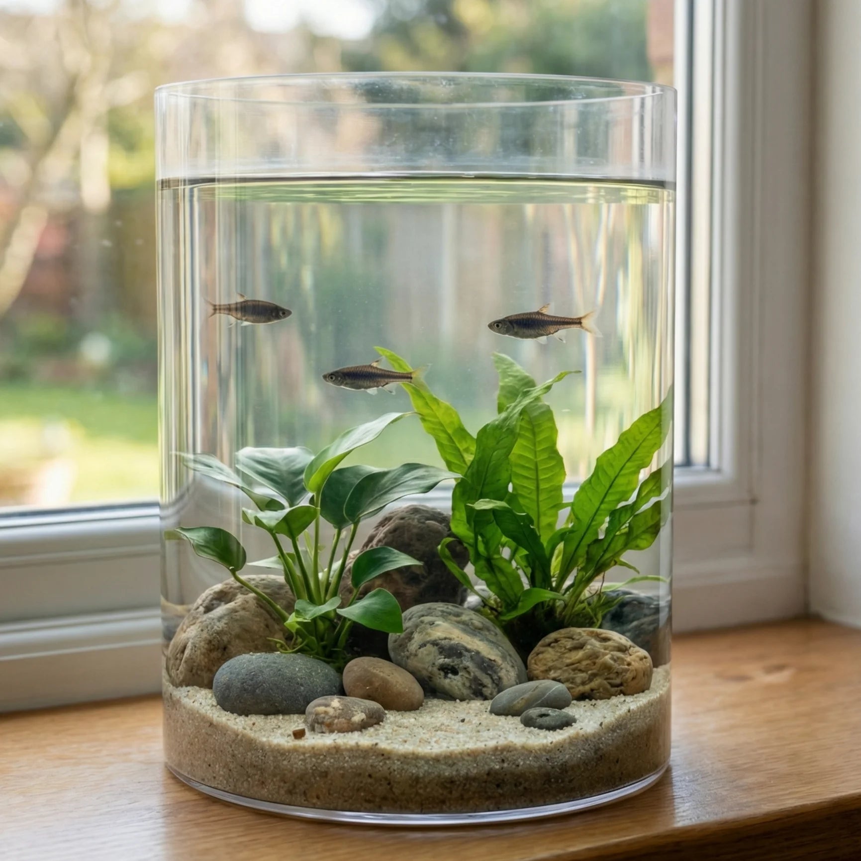Acrylic hydroponic plant fish tank, high-definition and lightweight cylindrical fish tank, suitable for hydroponic aquatic plant