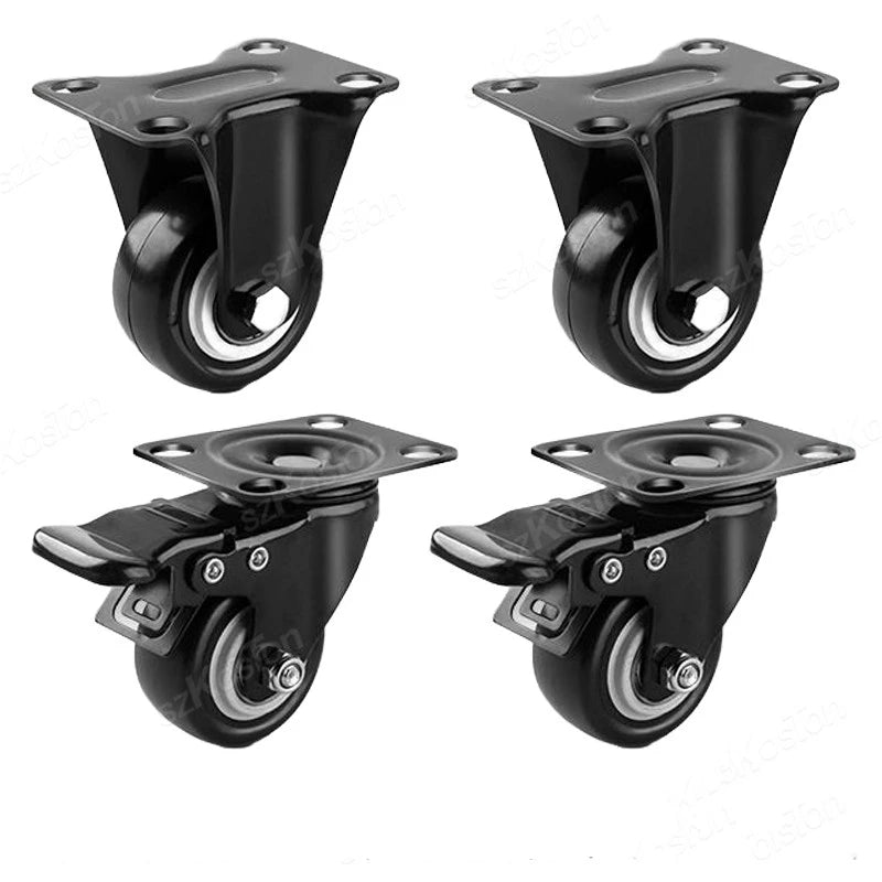 Heavy Duty Casters PP Wheels Rollers For Furniture Wheel Caster Wheels 360° Caster Wheel Industrial With Brake 1.5/2 Inch