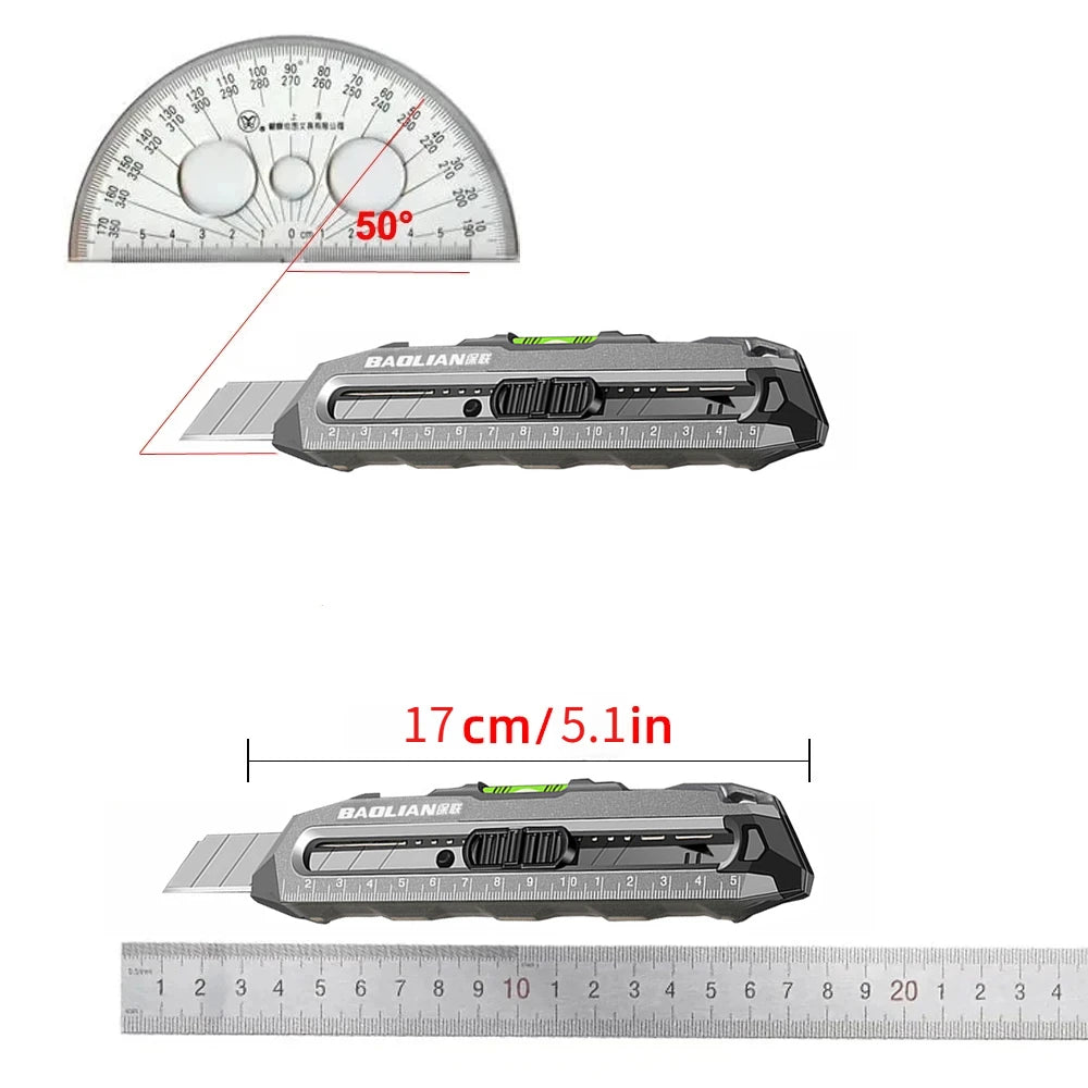 BaoLian Aluminum Alloy Multifunctional Art Knife Thickened Wallpaper Knife Industrial Grade Cutter For Home School
