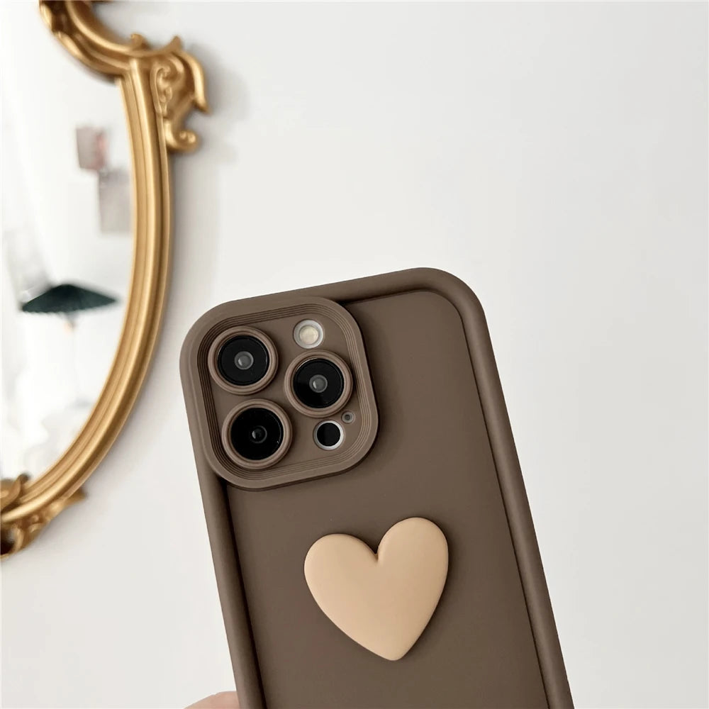 3D Love Heart Wrist Chain Phone Case For Xiaomi Mi POCO X6 Pro X5 X3 NFC F6 M6 Pro NFC POCO C65 C75 Silicone Strap Lanyard Cover