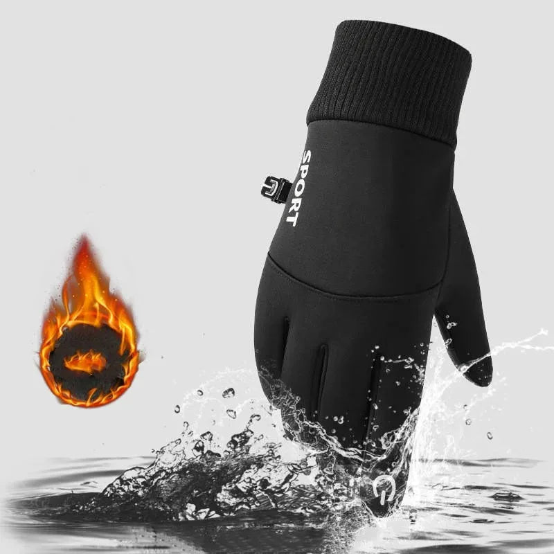 Fleece Lined Winter Thermal Gloves Waterproof Windproof Full Finger Touchscreen Gloves Outdoor Sports Cycling Motorcycle Warm
