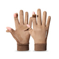 Suede Fabric Men's Gloves Soft Autumn Winter Thick Warm Male Skin-Friendly Skiing Non-Slip Cycling Elastic Touchscreen Gloves