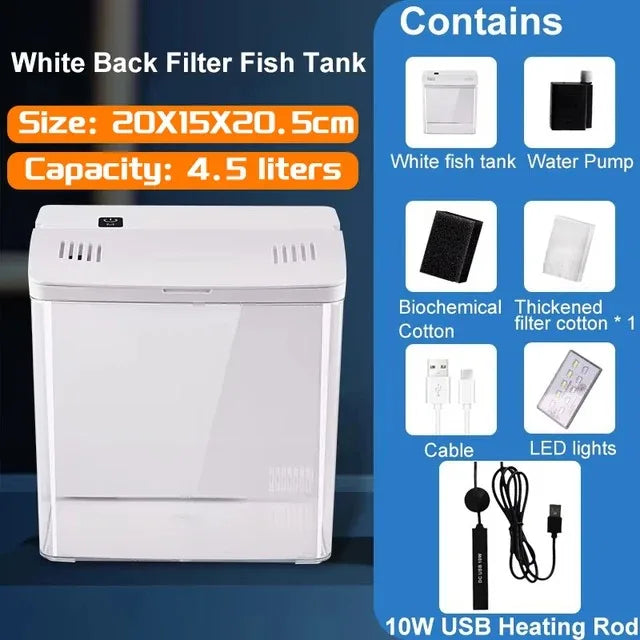 Fish Tank Living Room Small Mini Douyu Tank Household Tabletop Ecological Tank Self Circulating Back Filter Goldfish Tank