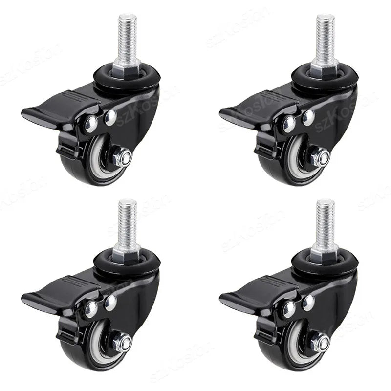 Heavy Duty Casters PP Wheels Rollers For Furniture Wheel Caster Wheels 360° Caster Wheel Industrial With Brake 1.5/2 Inch