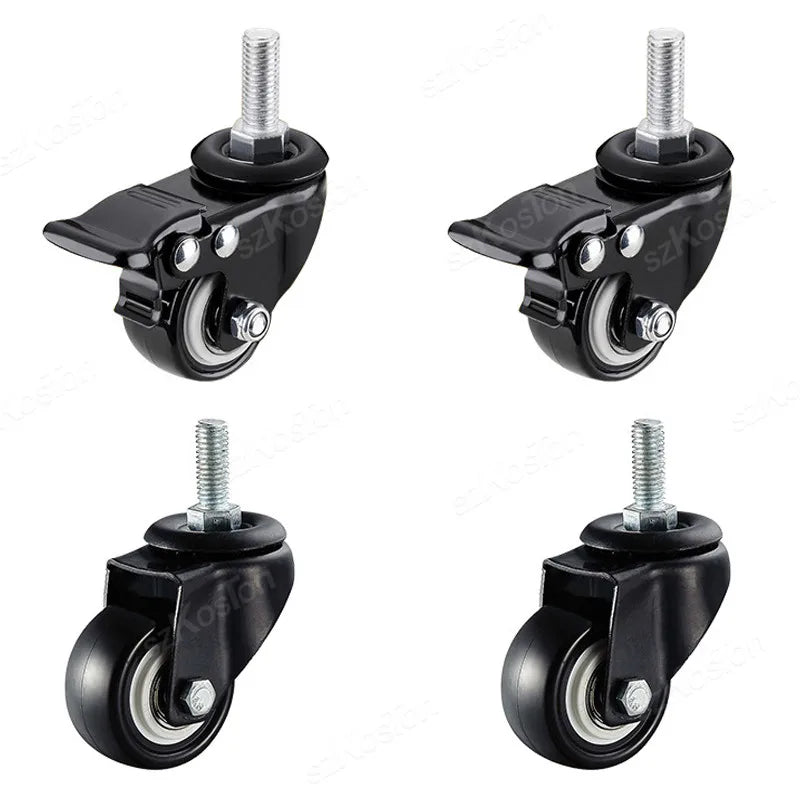 Heavy Duty Casters PP Wheels Rollers For Furniture Wheel Caster Wheels 360° Caster Wheel Industrial With Brake 1.5/2 Inch