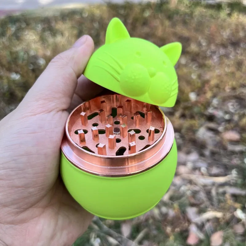 Cute Cat Shape Metal Smoking Grinder Zinc Alloy Cigarette  Grinder Spice Grinder Tool